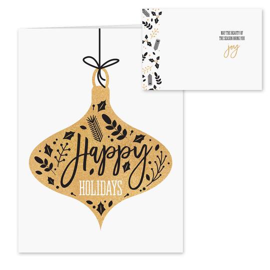 Hortense B. Hewitt Co. Black and Faux Gold Holiday Cards